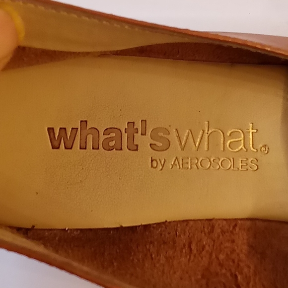 What's what Aerosoles Summer Sz 7 1/2 M Tan Color see pictures cork shoes #147 - Picture 4 of 6